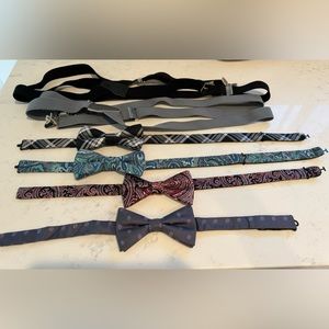 Bundle men’s bow ties and suspenders, 2 Vanheusen Bow ties